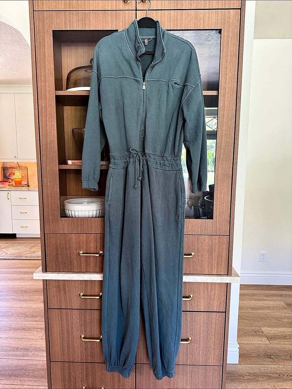 Free People Movement Hot Shot Long Sleeve Jumpsuit Green Jumpsuit XS
